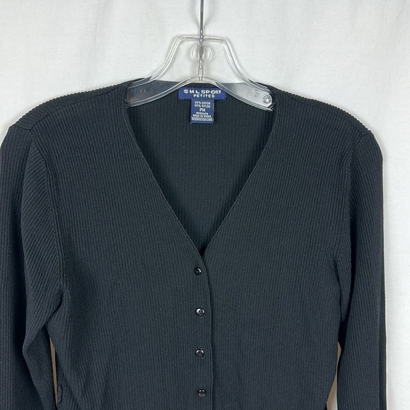 SML Sport black belted button-down cardigan, size PM - Picture 2 of 7